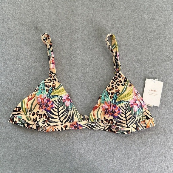 Andie Swimwear The Caicos Top Women Sz XL Triangle Bikini Limited Edition Print - Picture 3 of 13